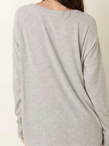Heather Gray Soft VNeck Top