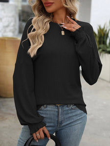 Ruffle Cuff Crewneck