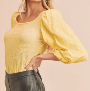 Yellow Puff Sleeve Top