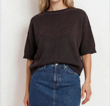 Exposed Seam Short Sleeve Sweater