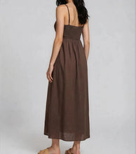 Pintuck Midi Brown Sundress
