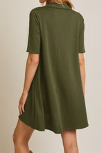 Olive Knit Short Sleeve Dress