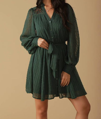 Textured Long Sleeve Dress