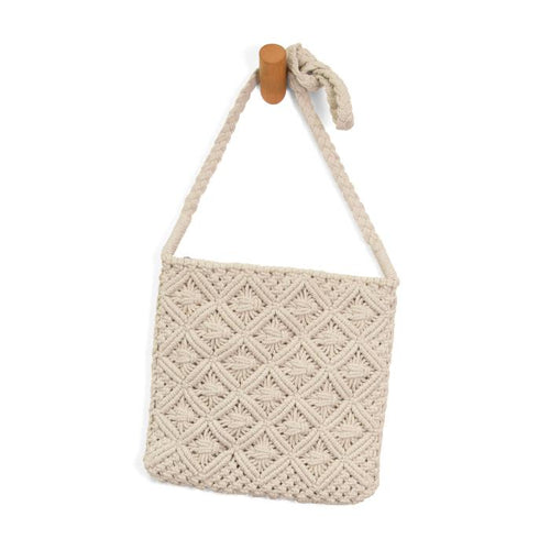 Natural Macrame Crossbody Bag