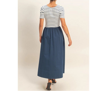 Striped Poplin Midi Dress