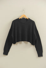 Relaxed Ribbed Knit Balloon Sleave Sweater