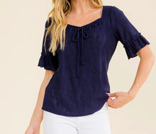 Bell Sleeve Top with Eyelet Detail