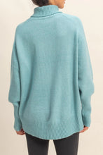 Aqua Turtleneck Sweater