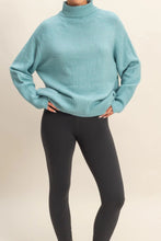 Aqua Turtleneck Sweater