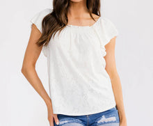 White Smocked Eyelet Top