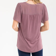 Orchid Gauze Pintuck Top