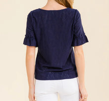 Bell Sleeve Top with Eyelet Detail