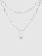 Silver Ball Pendant Layered Necklace